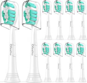 Osh9024 Ofashu Replacement Toothbrush Heads Compatible 1 Count Pack Of 10 Green White