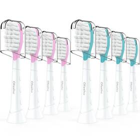 Ous6034-8 Ofashu Kids Replacement Toothbrush Head For 1 Count Pack Of 8 Pink-green