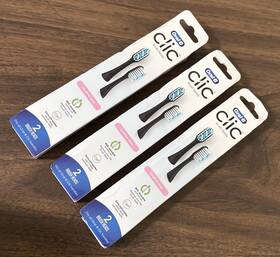 Oral B 001090631794 Clic Black Toothbrush Head Pack Of 2 Sensitive Clean X Filament Bristles