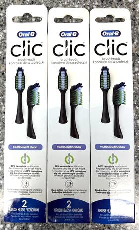 Oral-b 001090631855 Rare 6 Clic Brush Heads Inch Multibenefit Clean 3 Packs 2 Fast Free Ship