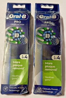 Oral-b 006540847022 2 4 Pack Pro Cross Action Replacement Toothbrush Heads Value A10