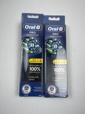 Oral-b 006540886717 Brush Replacement Head Cross Action Black 8 Heads Total 2 Packs Of 4