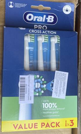 3countw Oral-b 006540988152 Cross Action Electric Toothbrush Replacement Brush Heads Refill