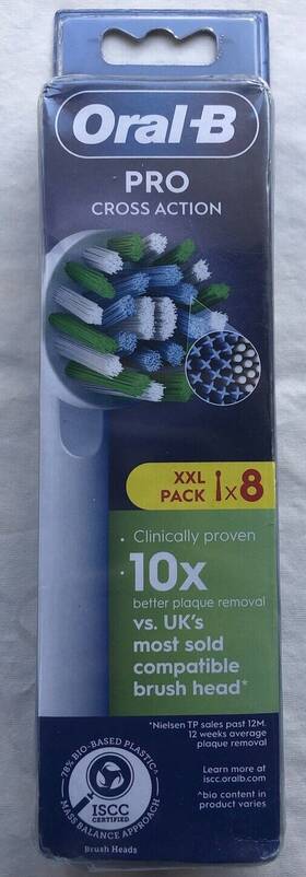 0605-solo Oral-b Pro Cross Action Electric Toothbrush Head X-shape And Angled Bristles