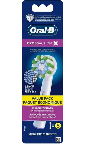 Oral-b 069055126530 Crossaction Electric Toothbrush Replacement Brush Heads 5-pack