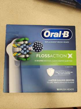 Oral-b 069055135464 Flossaction Electric Toothbrush Replacement Brush Heads 10 Count Open