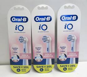 Oral-b 069055142653 Lot Of 3 Io Gum And Sensitive Brush Heads 12 Count - New Sealed