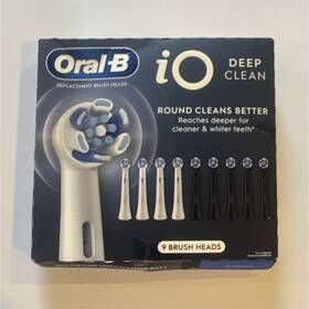 Oral-b 069055143980 Io Deep Clean Rotating Toothbrush Replacement Heads White Black 9 Pack