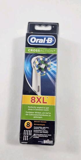 Oralb0090 Oral-b 210201135302 8 Cross Action Electric Toothbrush Replacement Heads New Damage Package
