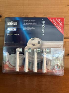 Oral-b 210201142256 4 Flexisoft Replacement Toothbrush Tooth Brush Heads Soft Eb 17-4