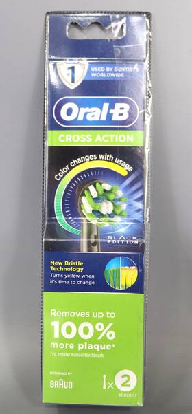 Oral-b 210201215325 Cross Action Black Edition 2 Spare Heads For Electric Toothbrush Ct