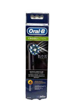 Oral-b 210201216230 Crossaction Black Edition Brush Heads 4 Pack Fits Rotating Models