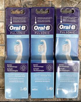 Oral-b 210201299783 3 Pack Pulsonic Clean Sonic Technology Toothbrush Heads 6