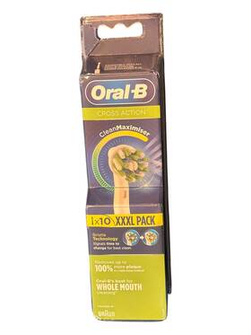 Oral-b 210201321439 10x Cross Action Replacement Brush Heads For Electric Toothbrush - White
