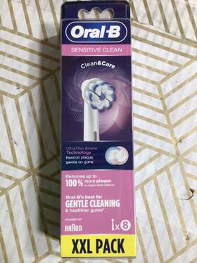 Oral-b 210201325666 Sensitive Clean Replacement Toothbrush Heads Xxl Pack Of 8. And Care