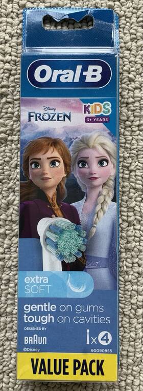 Oral-b 210201384786 4 Pack Replacement Toothbrush Heads For Kids Disney Inch Frozen Extra Soft
