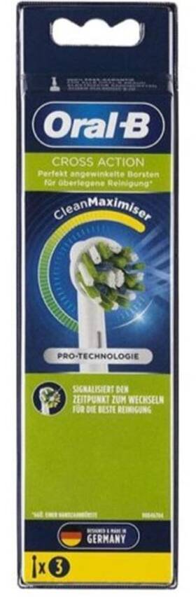 Oral-b 210201410560 Cross Action Toothbrush Replacement Heads With Clean Maximiser Pack Of 3