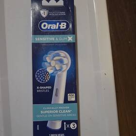 2106535 Oral-b Sensitive And Gum X Brush Heads X-shaped Bristles 3 Pack Fits Vitality Pro