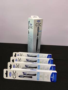 Oral-b 300410106751 Clic Manual Toothbrush With Magnetic Holder 8 Extra Brush Heads New