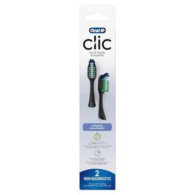 30375 Oral-b Clic Toothbrush Whitening Replacement Brush 1 Count Pack Of 2 Black