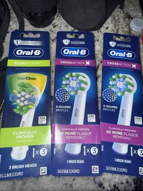 31188335ro Oral-b Flossaction Crossaction X Toothbrush Heads X-shaped Bristles Vitality Pro
