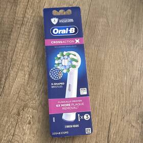 3355ro Oral-b 3354/3355ro Crossaction Toothbrush Replacement Heads 3-pack X-shaped Bristles