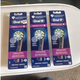 Oral-b 41963335ro 3 Packs Oral-b Crossaction X Black Toothbrush Replacement Heads Pack