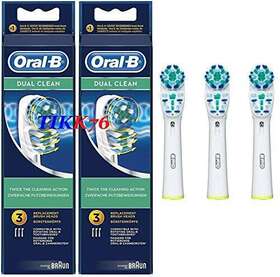 4325637724 Oral-b Dual Clean Electric Replacement Brush Heads 3 Ct Pack Of 2