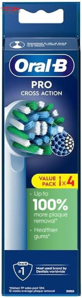 Oral-b 445042247243 Cross Action Electric Toothbrush Replacement Brush Heads Refill 4count