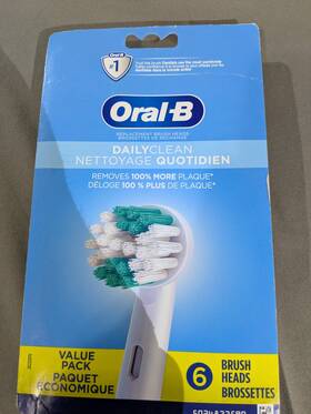 50248335ro Oral-b Dailyclean Replacement Brush Heads 6 Pack Value White Fits Braun Vitality
