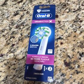 50786335r0 Oral-b Crossaction X Replacement Brush Heads 3 Pack X-shaped Bristles