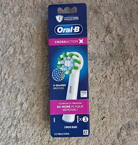 51786335ro Oral-b Crossaction X X-shaped Bristles Rotating Replacement Brush Heads 3-pack