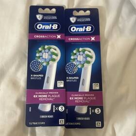 52338335ro Oral-b 2ct Crossaction X Toothbrush Replacement Heads X-shaped Bristles 3 Pack