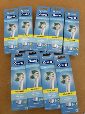52568335ro Oral-b 9 Daily Clean Rotating Toothbrush 6 Replacement Brush Heads White