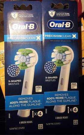 52898335ro Oral-b Precision Clean X Brush Heads 4-pack X-shaped Bristles Compatible