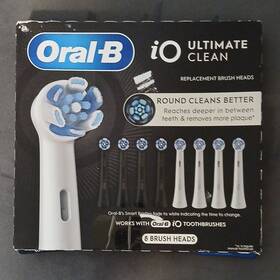 Oral-b 60308335a0 Oral-b Io Ultimate Clean Rotating Replacement Brush Heads 8-pack White/blue