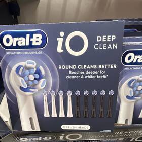69055854398 Oral-b Io Deep Clean Brush Heads 9-pack Reminder Bristles White/black