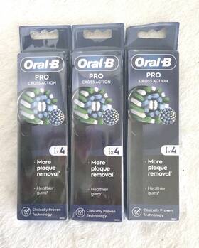 Oral-b 700216069830 New Oral-b Pro Cross Action Brush Heads 3 Packs 4 Each 12 Total Sealed