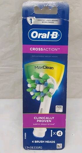 75455633 Oral-b Cross Action Electric Toothbrush Replacement Brush Heads Refills 4ct. New