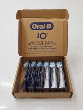 90086586 Oral-b Io Ultimate Clean Replacement Brush Heads Dual-length Bristles 6 Pack