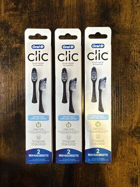 90088889 Oral-b 3 Clic Ultimate Clean Toothbrush Heads Black X-shaped Bristles 2-pack