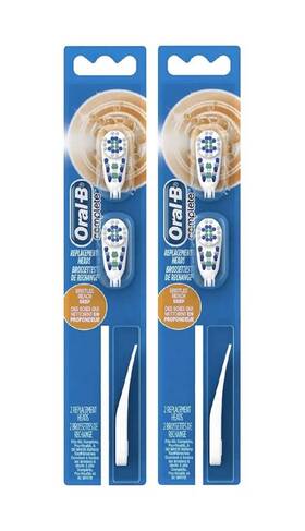 90242534 Oral-b Complete Toothbrush Replacement Heads Deep Reach 2 Packs 4 Total Brushes