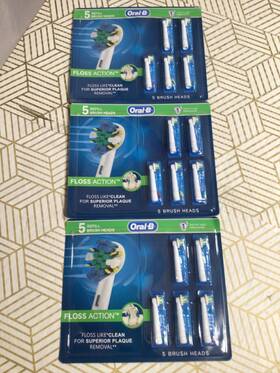 905-6273149 Oral-b 3 Packs Flossaction Toothbrush Refill Brush Heads 5 Per Pack 15refills