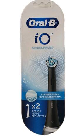 90873069 Oral-b Io Ultimate Clean Replacement Brush Head - Black 2 Pack