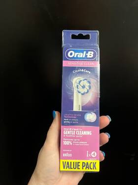 9095195 Oral-b 4 Pack Sensitive Clean Replacements Brushes Heads Electric Toothbrush