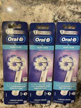 91410123 Oral-b New 9 Gum Care Replacement Brush Heads - 3 Packs Of Sealed