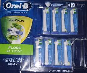 91434895 Oral-b New Genuine Max Advanced Clean Or Floss Action Refill Brush Heads 8 Count