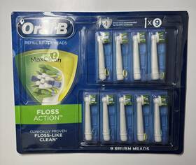 91434900 Oral-b Max Clean Floss Action Refill Brush Head 9 Pack New Sealed-