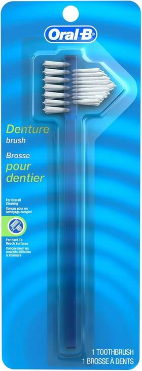 91480058 Oral-b Denture Brush Dual Head - Each Pack Of 2 Count 1 Blue