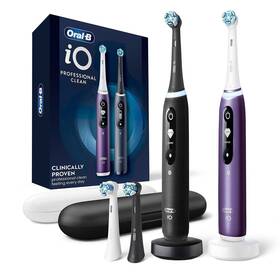 990100384 Oral-b Io Series 7 Pro Electric Toothbrush 2 Pk 4 Brush Heads Black And Purple